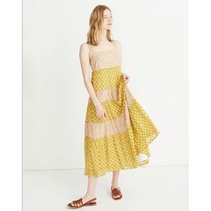 Madewell Print-Mix Tiered Midi Dress in Jaipur Floral